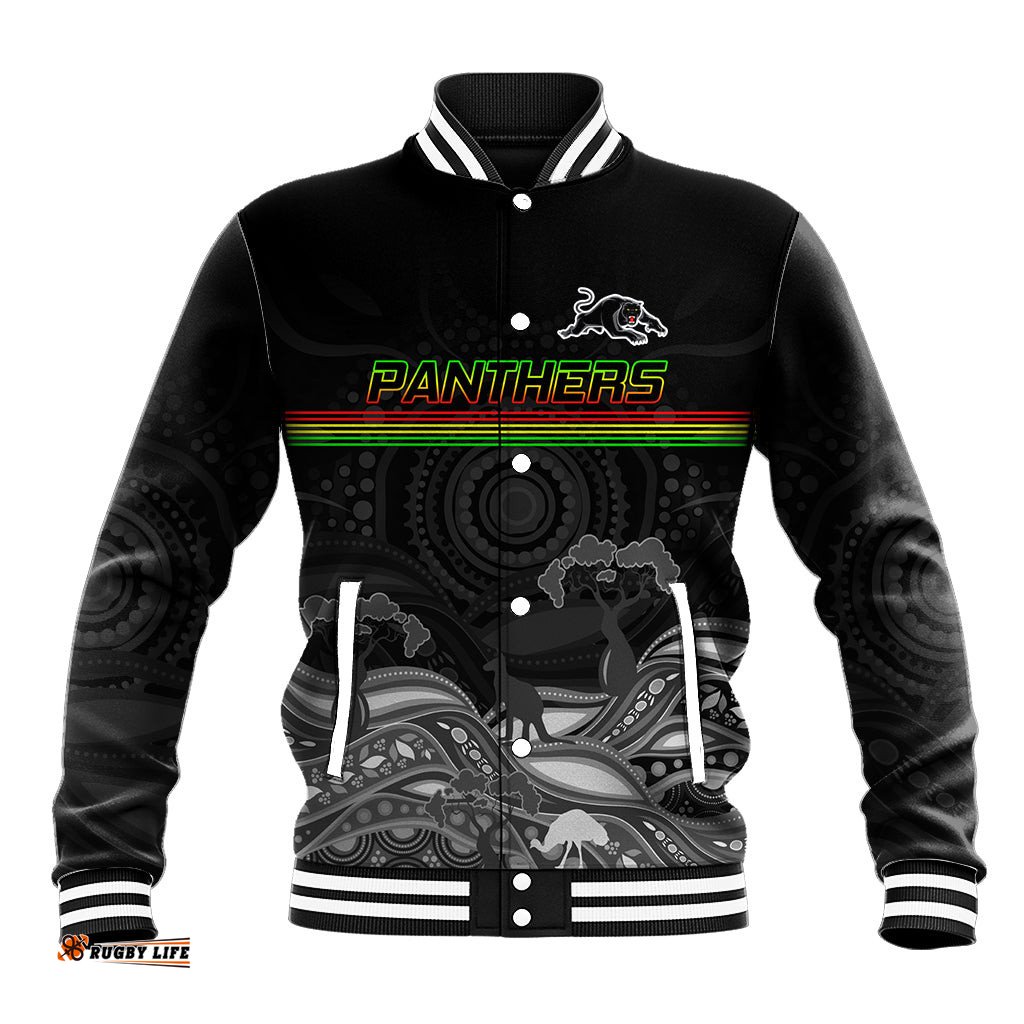 Custom Panthers Rugby Baseball Jacket The Starry Night Indigenous