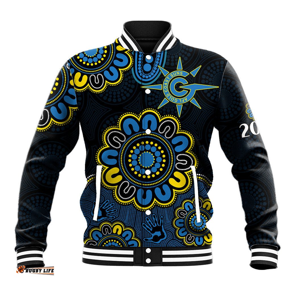 AFL Gold Coast Suns 2009 Aboriginal Blue Style Baseball Jacket