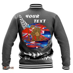 Vibe Hoodie Clothing - Custom New Zealand Anzac Red Poopy Baseball Jacket