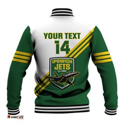 Personalised Australia Rugby Baseball Jacket Ipswich Jets Est 1982 Sporty Style