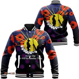 Vibe Hoodie Clothing - Anzac Day We Will Remember Them Baseball Jacket