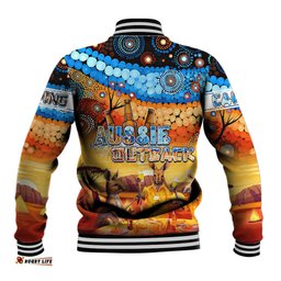 Australia Kangaroo Aboriginal Camping Baseball Jacket Aussie Outback Camping with Beer DT02