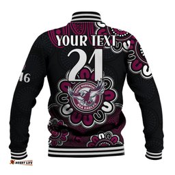 Custom Personalised NRL Manly Warringah Sea Eagles Rugby 1946 Aboriginal Baseball Jacket