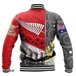Vibe Hoodie Clothing - Australia Indigenous & New Zealand Maori Anzac Red Baseball Jacket