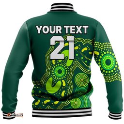 Custom Text And Number Australia Rugby Sevens Baseball Jacket Aboriginal