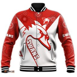 Sydney Football Baseball Jacket Swans 1874 Dot Painting Artsy