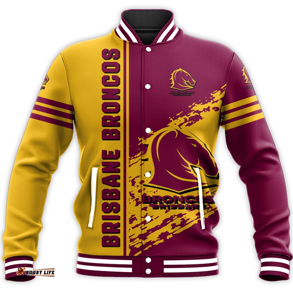 Brisbane Broncos Baseball Jacket Quarter Style - NRL