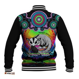 Personalised Australia Gemini Sugar Gilder Zodiac Baseball Jacket Auz Astrology Aboriginal - Rainbow