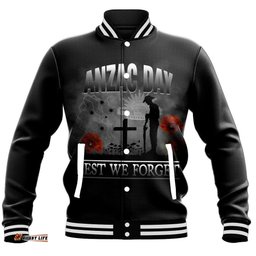 Vibe Hoodie Clothing - Anzac Day Remember Australia & New Zealand Baseball Jacket