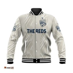Custom Personalised Adelaide United The Reds Baseball Jacket Soccer Club Original Style - Beige