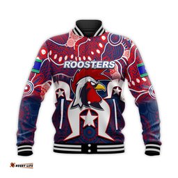 Custom Personalised Roosters Torres Strait Islanders Mix Aboriginal Baseball Jacket