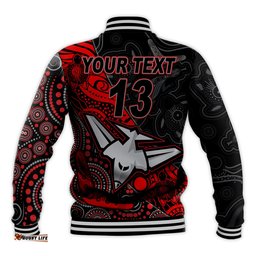Custom Text and Number Bombers Football Baseball Jacket Essendon Aboriginal