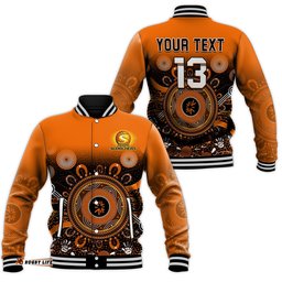 Custom Text and Number Perth Scorchers Baseball Jacket Aboriginal Sunshine