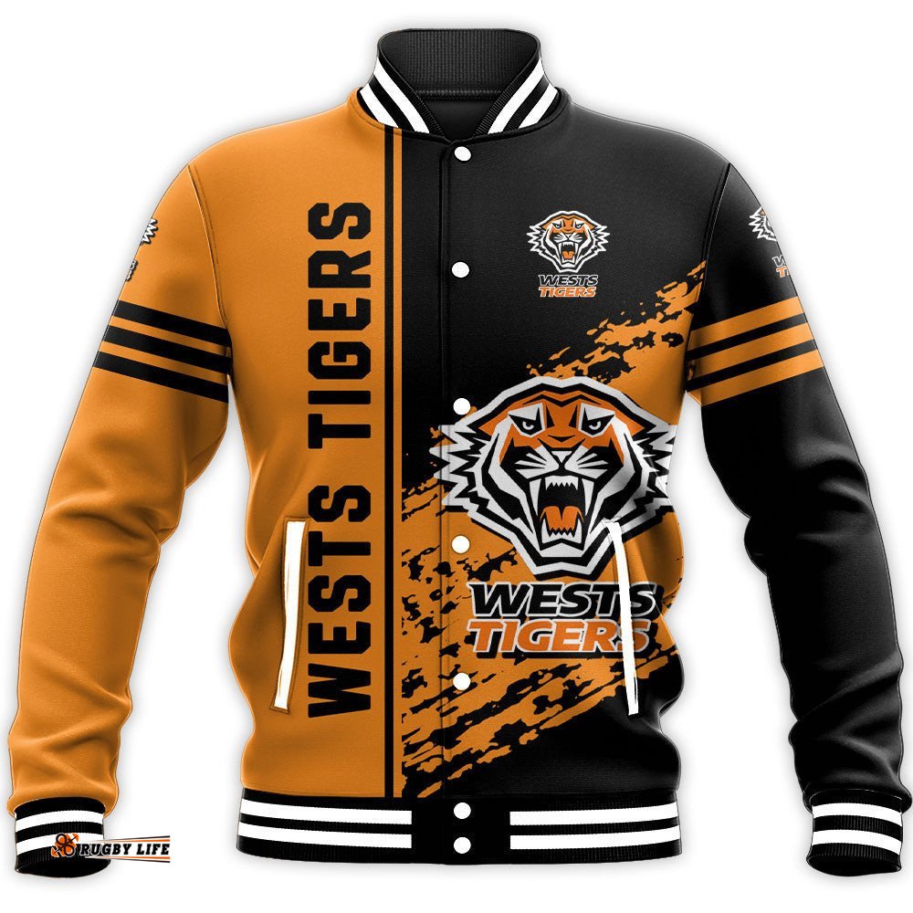 Wests Tigers Baseball Jacket Quarter Style - NRL