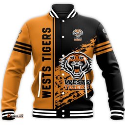 Wests Tigers Baseball Jacket Quarter Style - NRL