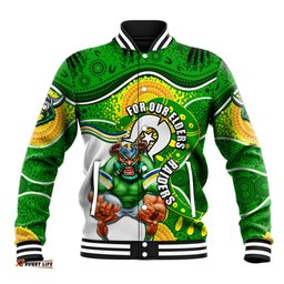 Raiders Mascot NRL Baseball Jacket NAIDOC