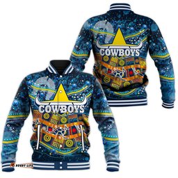 NAIDOC Week Cowboys Baseball Jacket - Aboriginal Dot Painting