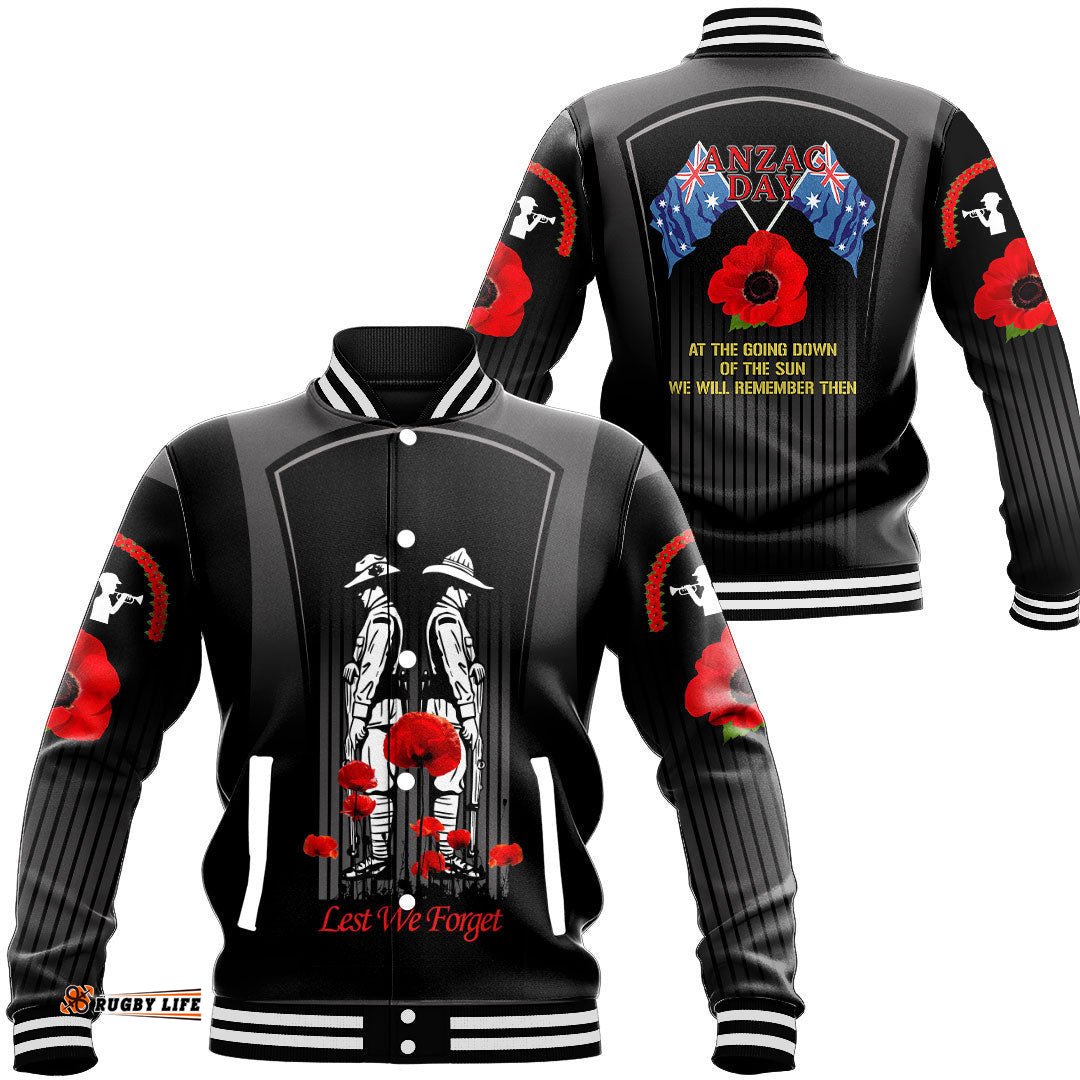 Vibe Hoodie Clothing - Anzac Remembrance Day Lest We Forget Baseball Jacket