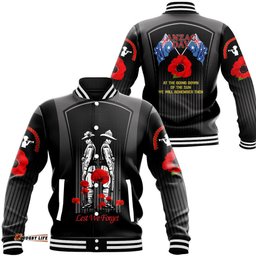 Vibe Hoodie Clothing - Anzac Remembrance Day Lest We Forget Baseball Jacket