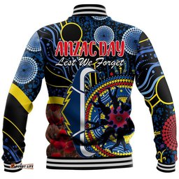 Cowboys Rugby ANZAC Baseball Jacket Aboriginal Military and Poppy Flowers