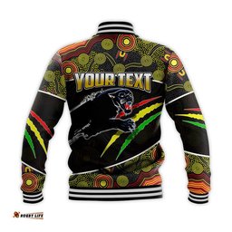 Custom Personalised Panthers Rugby Baseball Jacket Aboriginal Basic Style