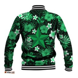 Australian Stars Cricket Baseball Jacket Baeuty Pacific Hibiscus and Polynesian Pattern