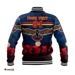 Custom Personalised Adelaide Crows ANZAC Baseball Jacket Simple Style - Navy Blue