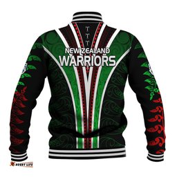New Zealand Rugby Silver Fern Baseball Jacket The Maori Warriors