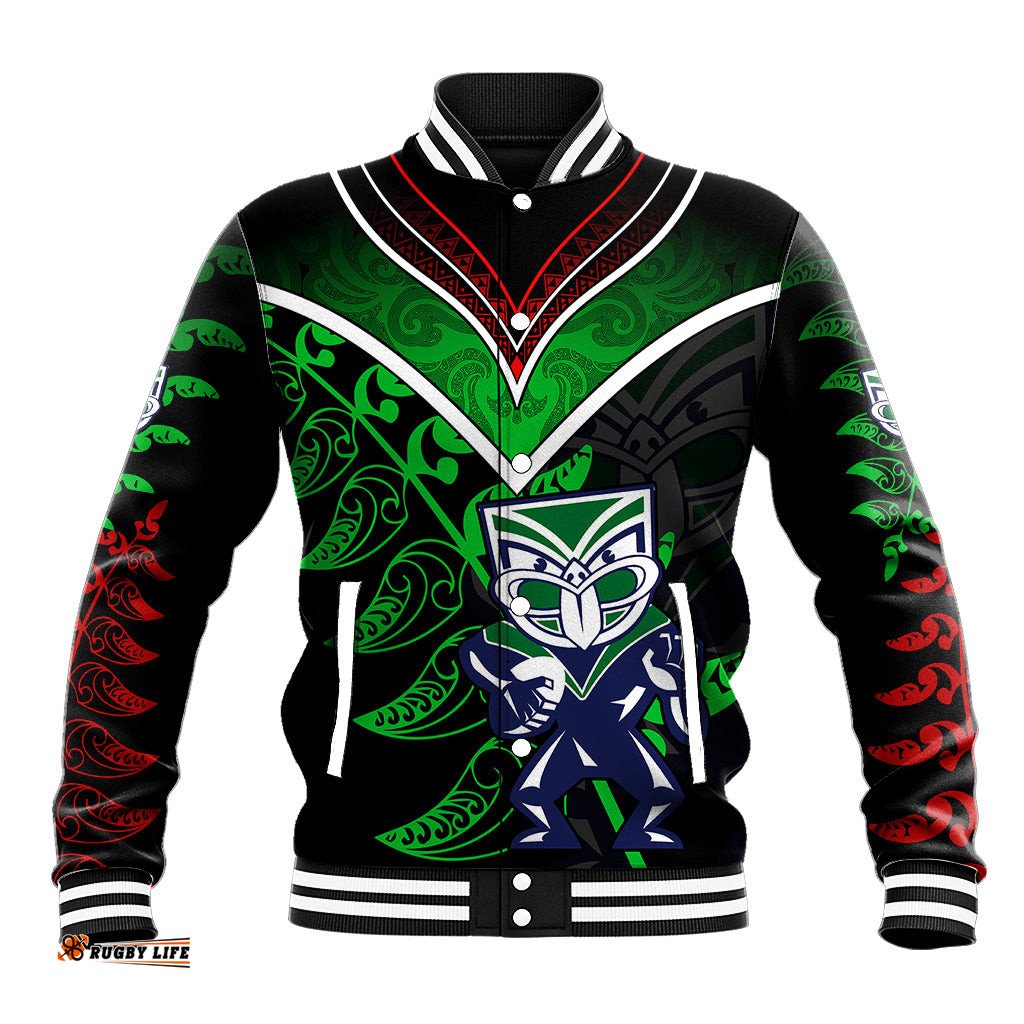 New Zealand Rugby Silver Fern Baseball Jacket The Maori Warriors