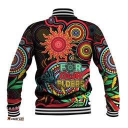 Suns Football Aboriginal Art Baseball Jacket NAIDOC Indigenous Tribal
