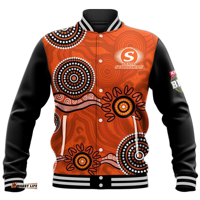 Perth Scorchers Cricket Dots Baseball Jacket