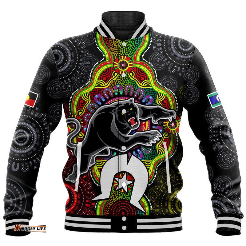 Custom Personalised Panthers Rugby NAIDOC Week Baseball Jacket Indigenous