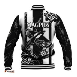 Collingwood Football Baseball Jacket Proud To Be Magpies Aboriginal Version