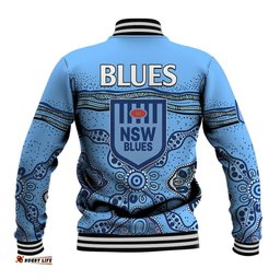 NSW Blues Rugby Baseball Jacket New South Wales Aboriginal Origin
