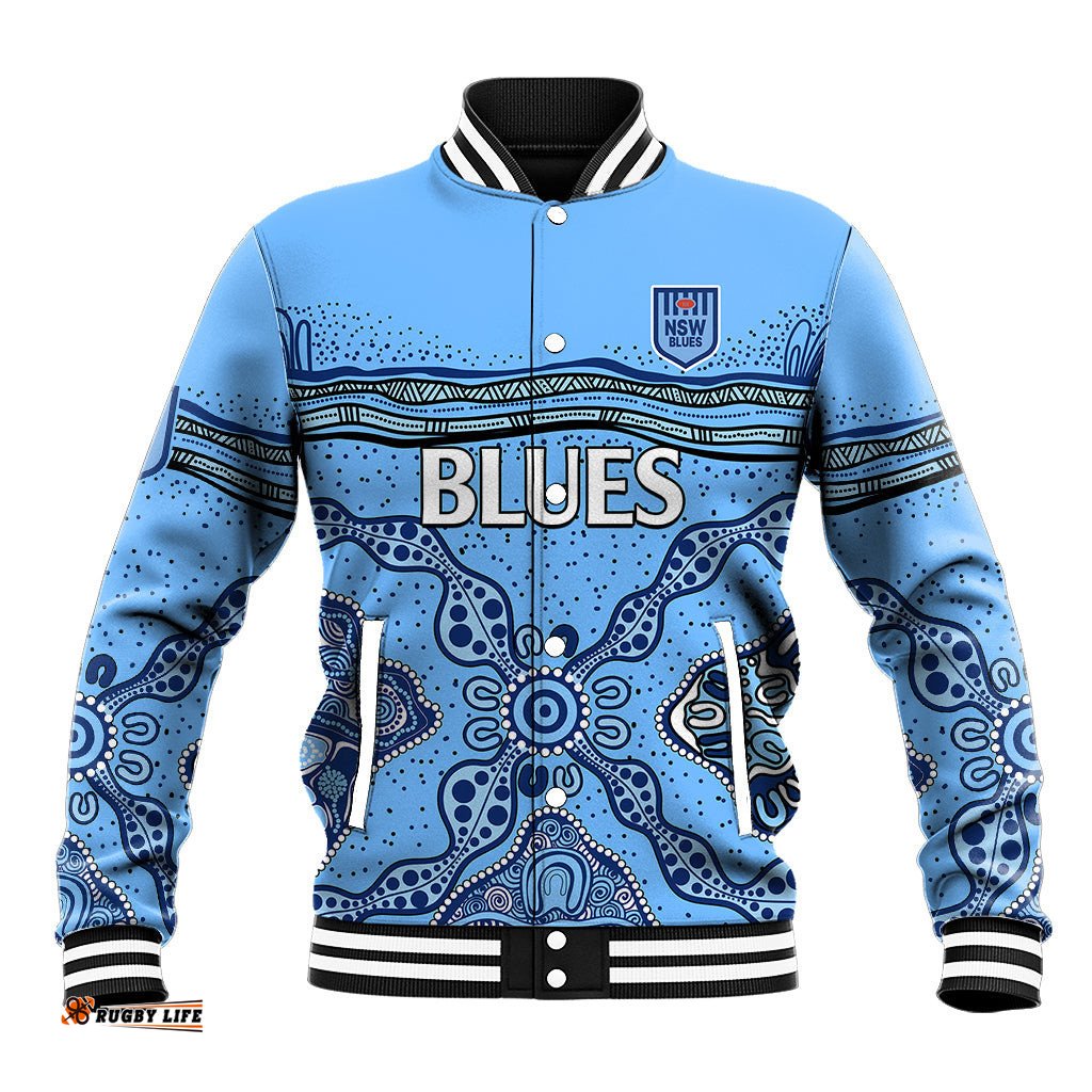 NSW Blues Rugby Baseball Jacket New South Wales Aboriginal Origin