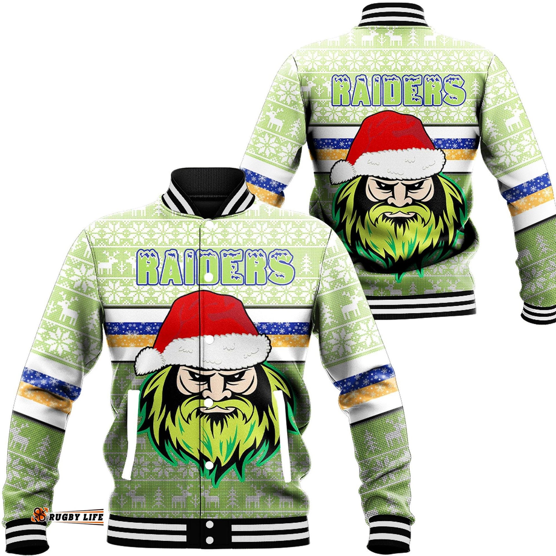 Vibe Hoodie Clothing - Canberra Raiders Christmas Baseball Jackets