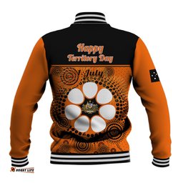 1 July Australia Territory Day Baseball Jacket Aboriginal Pattern