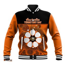 1 July Australia Territory Day Baseball Jacket Aboriginal Pattern