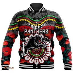 Panthers Rugby ANZAC Baseball Jacket Camouflage Poppy