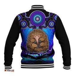 Personalised Australia Virgo Echidna Zodiac Baseball Jacket Auz Astrology Aboriginal - Blue