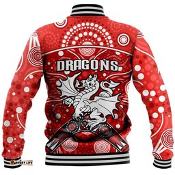 Dragons Rugby Baseball Jacket Boomerang Indigenous Dots