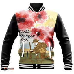 Vibe Hoodie Clothing - Anzac We Will Remember Them Baseball Jacket