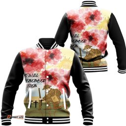 Vibe Hoodie Clothing - Anzac We Will Remember Them Baseball Jacket