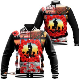 Vibe Hoodie Clothing - Anzac Day Lest We Forget Banner Baseball Jacket