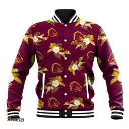 Custom Text And Number Broncos Rugby Baseball Jacket Polynesian Tribal Mix Tropical Hawaiian Style