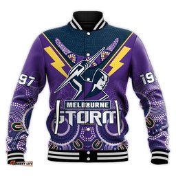 Melbourne Storm Rugby Baseball Jacket Indigenous Boomerang Gradient Style