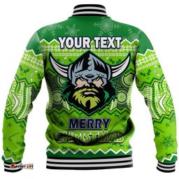 Custom Personalised Canberra The Green Machine Raiders Aboriginal Christmas Vibe Baseball Jacket