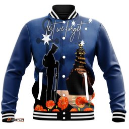Vibe Hoodie Clothing - Anzac Day Navy Blue Baseball Jacket