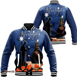 Vibe Hoodie Clothing - Anzac Day Navy Blue Baseball Jacket