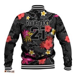 Custom Panthers Rugby Baseball Jacket Beautiful Floral Pattern Spring Summer Vibe